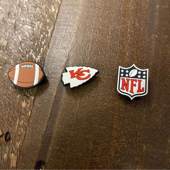 3 Piece Kansas City Chiefs‎ Crocs Charms Set - Buy 3 of More Get 50% OFF - Picture 1 of 3